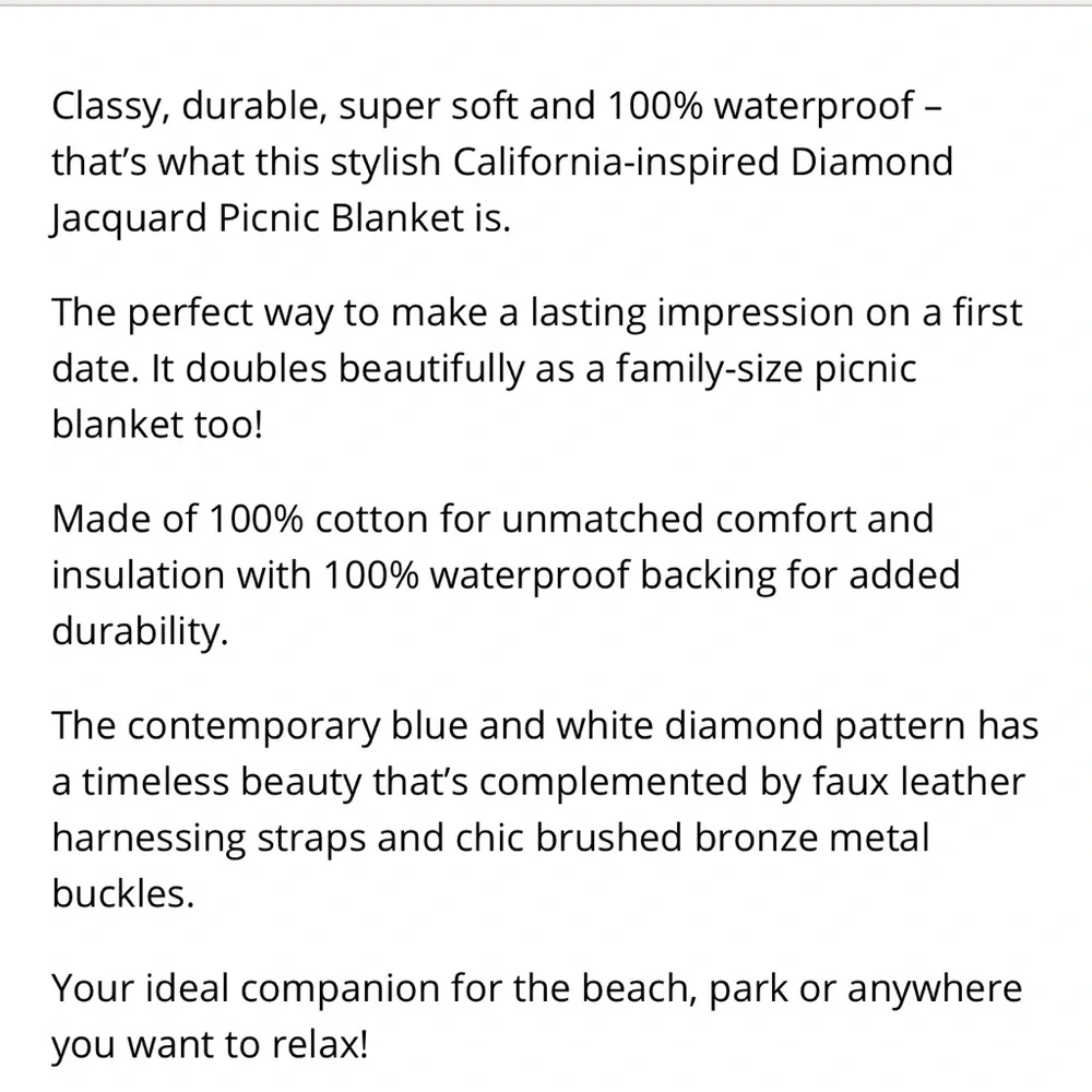Komorebi Diamond Jacquard Pinic Blanket NWT